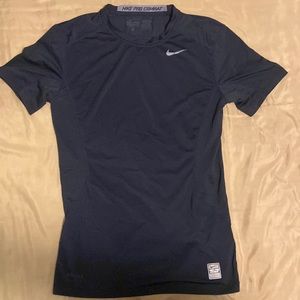 Dark navy blue nike pro combat dri-fit shirt